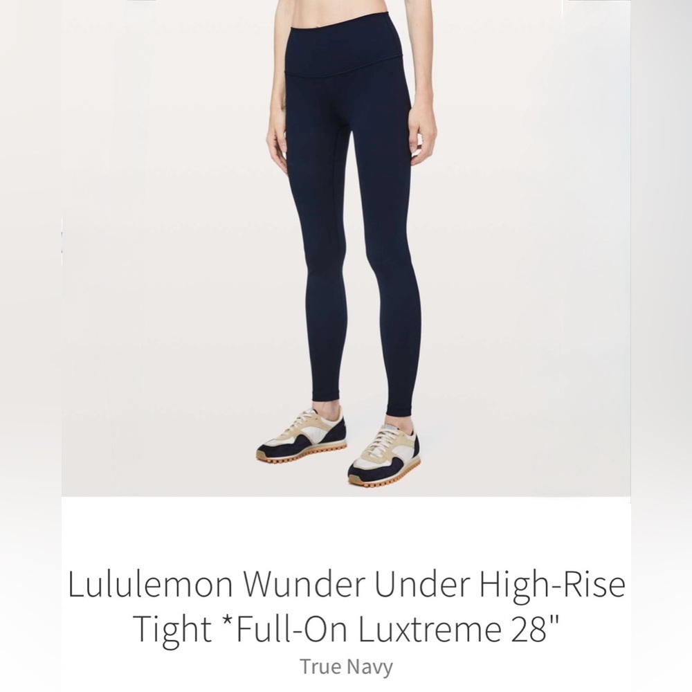 lululemon True Navy Wunder Under High Rise Tight 28 Full On Luxtreme Size 10